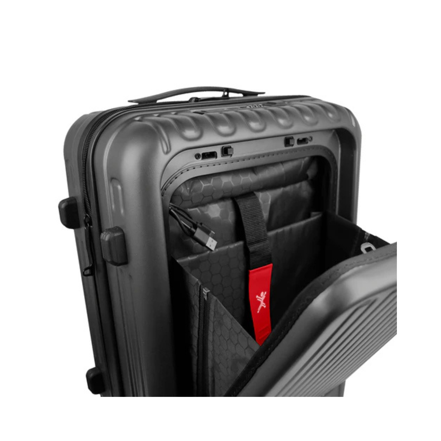 Maleta carry on / equipaje de mano, ruedas 360° (spinner), ligera y resistente, compartimento acolchado para laptop